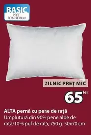 pernă cu pene de raţă