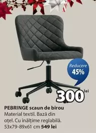 PEBRINGE scaun de birou