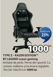 TYPE Z - RAZER EDITION BY LEGEND scaun gaming