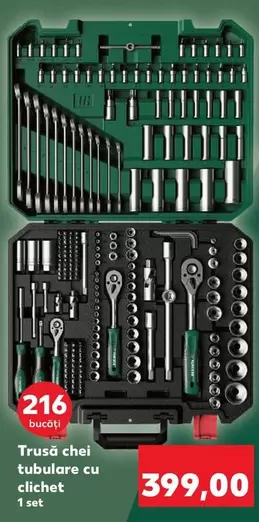 Trusă chei tubulare cu clichet