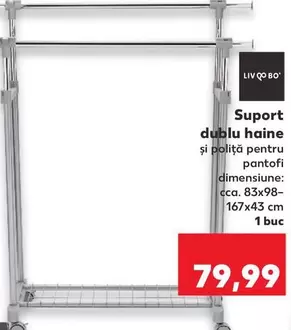 Suport dublu haine şi poliţă pentru pantofi