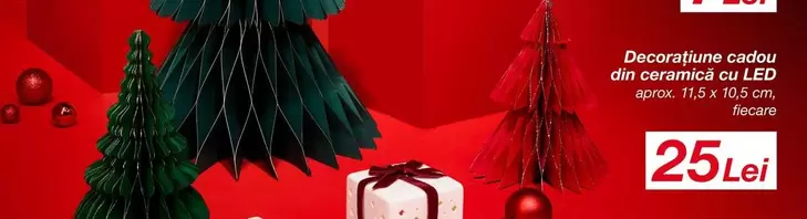 Decoratiune cadou din ceramică cu LED