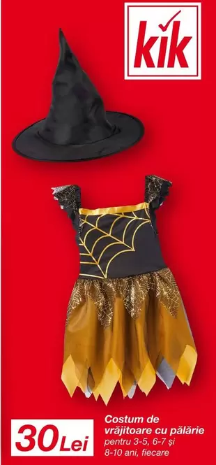 Costum de vrăjitoare cu pălărie