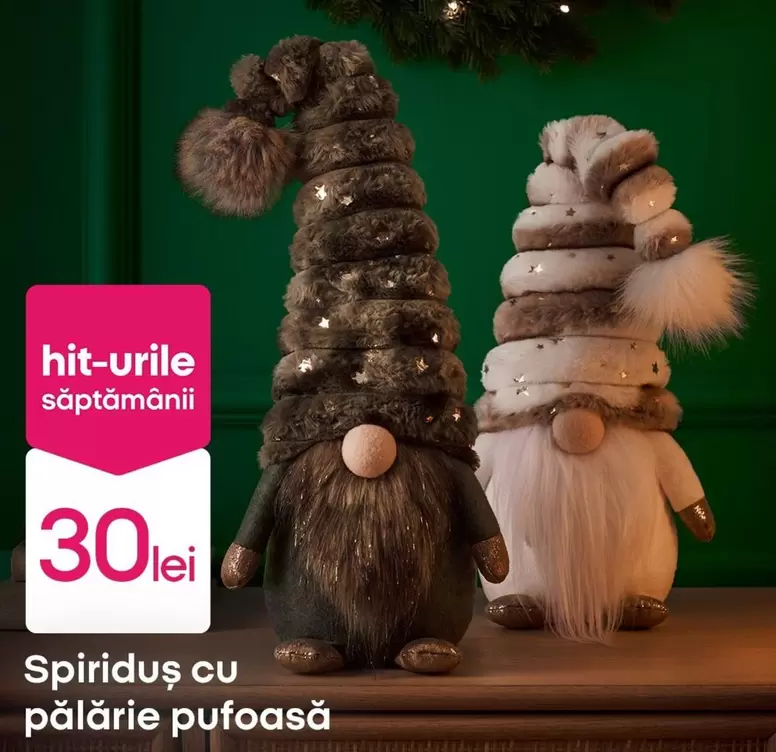 Spiriduș cu pălărie pufoasă