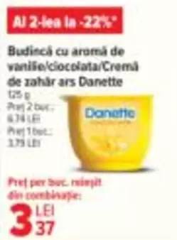 Budincă cu aromă de vanilie/ciocolata/Cremă de zahăr ars