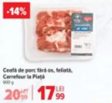 Ceafă de porc fará os, feliată