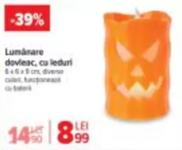 Lumânare dovleac, cu leduri