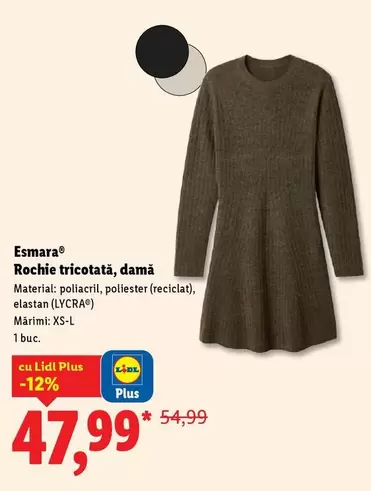 Rochie tricotată, damă