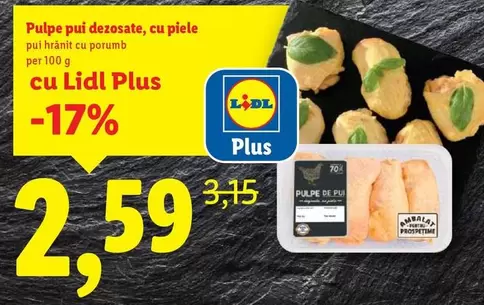 Pulpe pui dezosate, cu piele