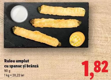 Rulou umplut cu spanac și brânză