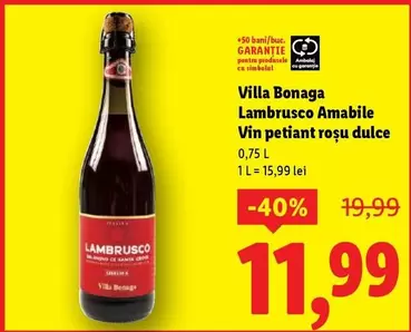 Lambrusco Amabile Vin petiant roşu dulce