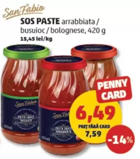 SOS PASTE arrabbiata/ busuioc/bolognese