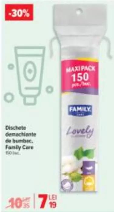 Dischete demachiante de bumbac