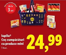 Coș cumpărături cu produse mini