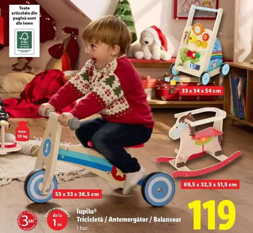 Tricicletă /Antemergator/Balansoar