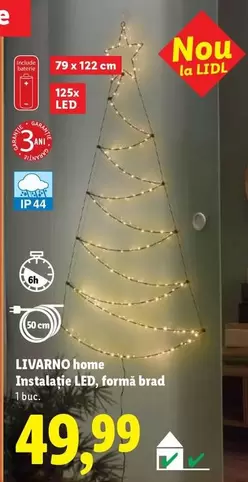 Instalație LED, forma brad