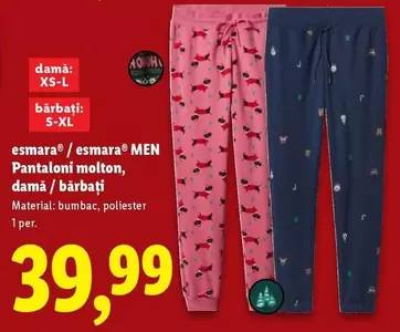 Pantaloni molton, damă / bărbați