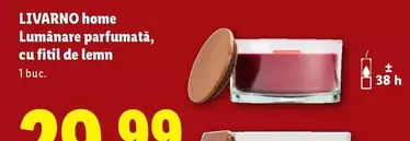 Lumânare parfumată, cu fitil de lemn