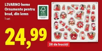 Ornamente pentru brad, din lemn