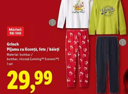 Grinch Pijama cu licență, fete / băieți