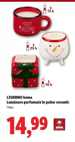 Lumânare parfumată în pahar ceramic