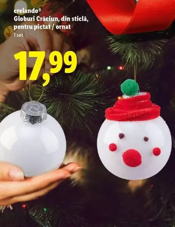 Globuri Crăciun, din sticlă, pentru pictat / ornat