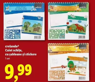 Caiet schițe, cu șabloane și stickere