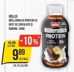 MÜLLERMILCH PROTEIN CU GUST DE CIOCOLATĂ ȘI BANANE