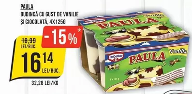 BUDINCA CU GUST DE VANILIE ȘI CIOCOLATĂ