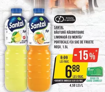 Santal - BĂUTURA RACORITOARE LIMONADĂ CU MENTA/ PORTOCALE/CU SUC DE FRUCTE ROŞII