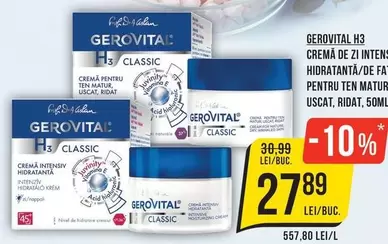 Gerovital - CREMA DE ZI INTENS HIDRATANTA/DE FATA PENTRU TEN MATUR USCAT, RIDAT, 50ML
