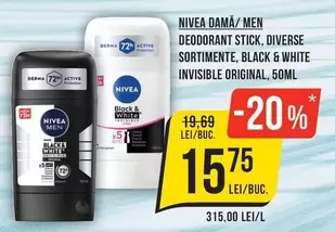 DEODORANT STICK, DIVERSE SORTIMENTE, BLACK & WHITE INVISIBLE ORIGINAL