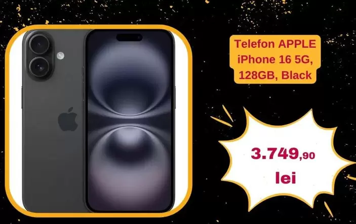 Apple - iPhone 16 5G, 128GB, Black