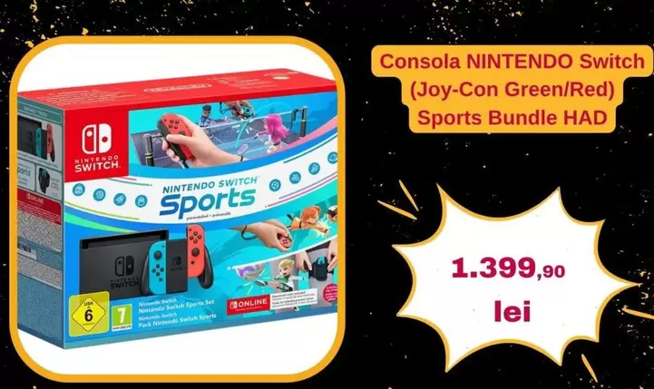 Nintendo - NINTENDO Switch (Joy-Con Green/Red) Sports Bundle HAD