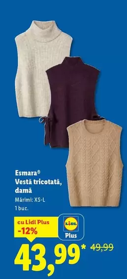 Vestă tricotată, damă