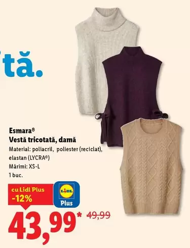 Vestă tricotată, damá