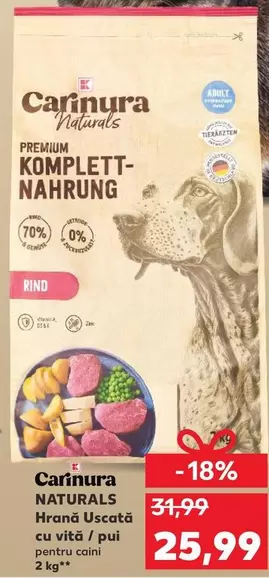 NATURALS Hrana Uscată cu vită / pui pentru caini