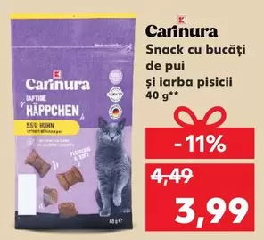 Snack cu bucăţi de pui şi iarba pisicii