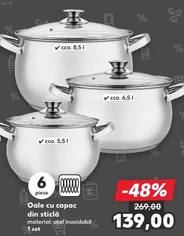 Oale cu capac din sticlă