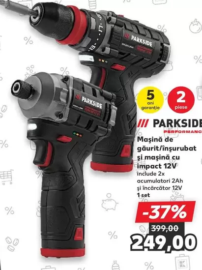 Maşină de găurit/înşurubat şi maşină cu impact 12V
