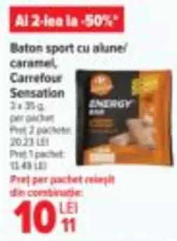 Baton sport cu alune caramel