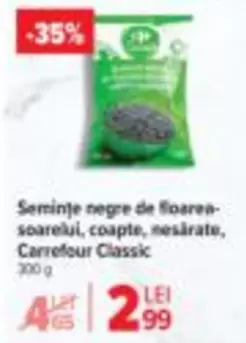 Semințe negre de floarea-soarelui, coapte, nesărate