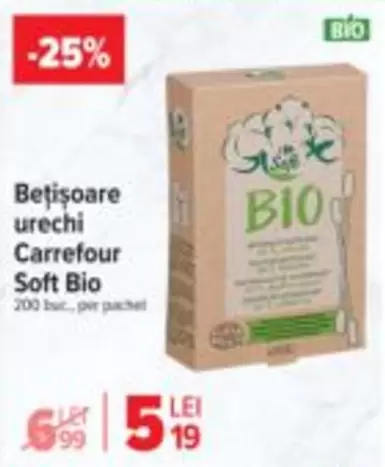 Betisoare urechi Soft Bio