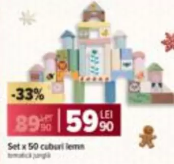 Set x 50 cuburi lemn