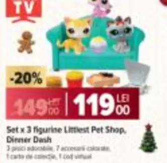 Adobe - Set x 3 figurine Littlest Pet Shop, Dinner Dash