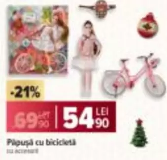 Păpușă cu bicicletă
