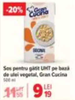 Sos pentru gatit UHT pe bază de ulei vegetal