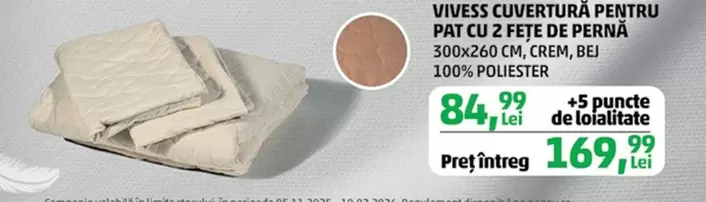 CUVERTURĂ PENTRU PAT CU 2 FETE DE PERNA