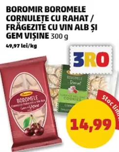 Alb - CORNULEȚE CU RAHAT / FRĂGEZITE CU VIN ALB ȘI GEM VIŞINE