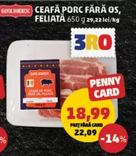 CEAFĂ PORC FĂRĂ OS, FELIATĂ